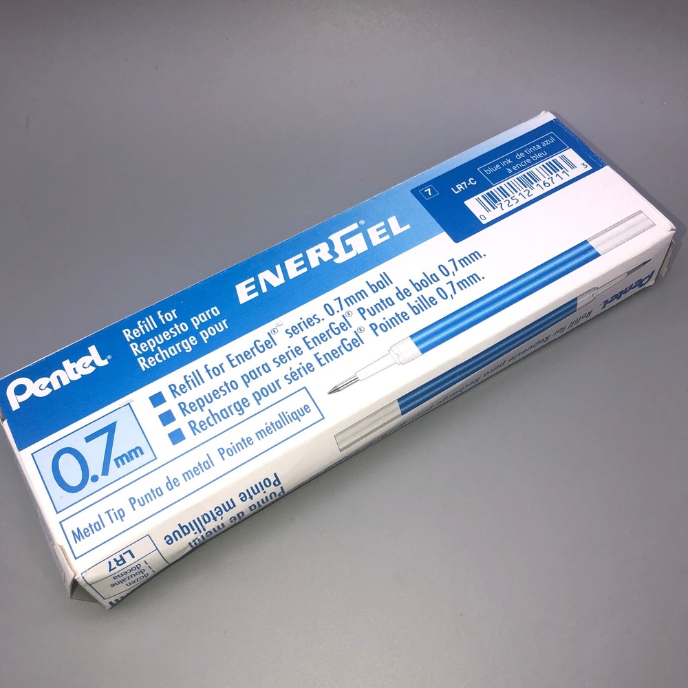 Pentel EnerGel Refills LR7-C Blue Ink 0.7mm Metal Tip 1 Dozen 12 Count Box